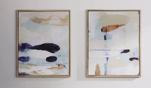 lot 414 image: Project 62 Abstract Diptych Wall Art Canvas Set of 2 24x30 Beige 2pk