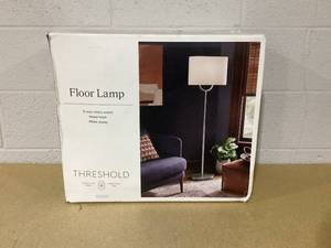 lot 411 image: Floor Lamp 3 Way Rotary Switch Nickel Finish Threshold