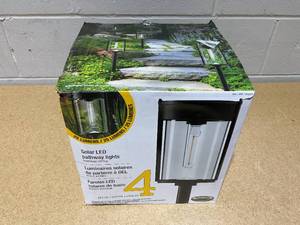 lot 220 image: 4PCS Naturally Solar LED Pathway Lights Vintage-Style