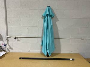 lot 338 image: Mainstays 7.5 Aqua Push-up and Tilt Patio Umbrella