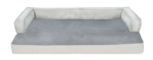 lot 162 image: FurHaven Pet Products Large Plush & Decorator Check Orthopedic Comfy Couch Dog Bed