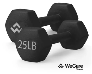 lot 233 image: 2PCS WECARE 25lb Neoprene Dumbells