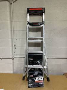 lot 111 image: Little Giant Ladders, King Kombo, Professional, 5 Ft. A Frame, 8 Ft. Extension, Single Hinge, Aluminum, Type 1A, 300 lbs weight rating