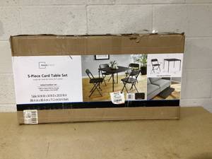 lot 430 image: 4PCS Mainstays Resin Card Folding Table and Four Folding Chairs Set