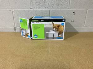 lot 392 image: Premier Pet 128 oz. Pet Fountain, Automatic for Dogs, Cat, & Multi Pets, Filters Included