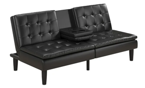lot 128 image: Mainstays Memory Foam 71.5 Futon with Cupholder and USB