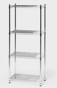 lot 138 image: 4 Tier Wire Shelving Chrome - Brightroom