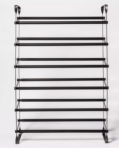 lot 141 image: Expandable Shoe Shelf - Room Essentials Freestanding Steel Shoe Rack, Holds 30 Pairs