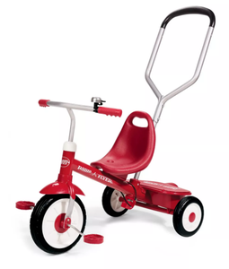 lot 147 image: Radio Flyer Steer and Stroll Trike - Red Adjustable Seat, Steel Frame, EVA Tires