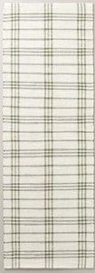 lot 159 image: Tri-Stripe Plaid Handmade Woven Area Rug GreenCream - Hearth & Hand