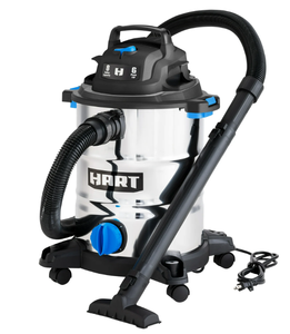 lot 178 image: HART 8 Gallon 6 Peak HP Stainless Steel WetDry Vacuum