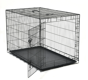 lot 182 image: Max&Marlow Single-Door Dog Crate, Foldable Metal Wire Dog Kennel with Tray for Large Dogs
