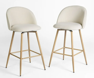lot 263 image: 2PCS Homy Casa 26 Counter Height Bar Stools, Swivel Stools for Kitchen Island