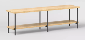 lot 292 image: Wood and Metal TV Stand for TVs up to 60 - Room Essentials