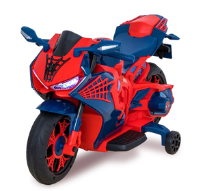 lot 466 image: 6V Spiderman Motorcycle, Battery Ride on Toy, for Kids, Ages 3
