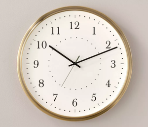 lot 493 image: 20 Brass Analog Circular Wall Clock - Hearth & Hand