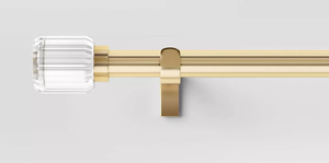 lot 500 image: Clear Ribbed Curtain Rod Brass - Threshold