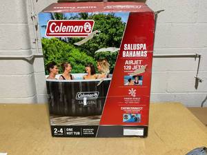 lot 125 image: Coleman Bahamas AirJet Inflatable Outdoor Round Hot Tub 2-4 Person with Pump