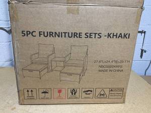 lot 126 image: 5PCS UDPATIO Balcony Furniture Patio Furniture Set, Outdoor Patio Chair