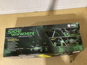 lot 482 image: Melo SideWinder Kick Scooter - Green Steel & Aluminum Frame, Lights Up