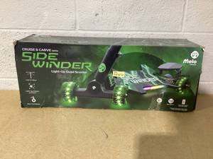 lot 487 image: Melo SideWinder Kick Scooter - Green Steel & Aluminum Frame, Lights Up