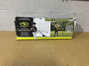 lot 177 image: Athletic Works 7ft x 7ft Hit Pitch Training Net for Baseball Softball Protective Screens