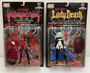 lot 43 image: Chaos Comics Brian Pulidos Purgatori & Lady Death Sculpted By Clayburn Moore Action Figure (NIB)