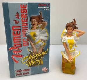 lot 49 image: DC Direct Series 2 Women Of DC Universe (SHAZAM MARY) Designed By Terry Dodson Sculpted By James Shoop Limited Edition Of 3,000 Hand Painted Cold-Cast Porcelain Bust 5.75 Tall (NIB)