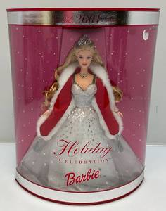 lot 96 image: 2001 Special Edition BARBIE Holiday Celebration Barbie (New Old Stock) Box Has Normal Shelf Wear