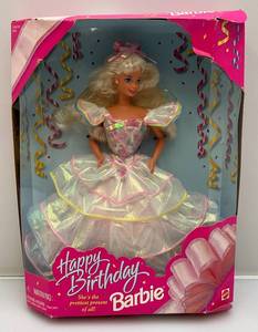 lot 102 image: RARE 1995 Happy Birthday BARBIE (New Old Stock) Box Show Normal Shelf Wear