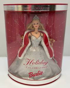 lot 104 image: 2001 Special Edition BARBIE Holiday Celebration Barbie (New Old Stock)  Box has Normal Shelf Wear