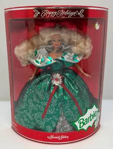 lot 105 image: 1995 Happy Holidays Special Edition BARBIE (New Old Stock) Box has Normal Shelf Wear