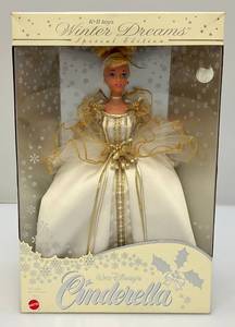 lot 110 image: 1997 Hard To Get KB Toys Winter Dreams Special Edition Cinderella  BARBIE (New Old Stock) Box has Normal Shelf Wear