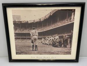 lot 117 image: Vintage Framed BABE RUTH Print 17 x 21