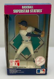 lot 118 image: 1988 Besball Superstar Statues Kirk Gibson With Facimille Autograph (New Old Stock)  Box has Normal Shelf Wear