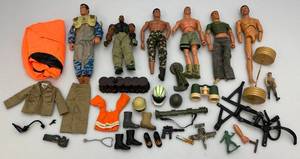 lot 123 image: Large Lot Of Vintage GI Joe 12 Action Figures & More (Some Missing Parts)