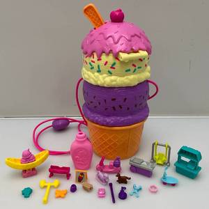 lot 135 image: Vintage Polly Pocket Spin N Surprise Playset Ice Cream Cone With Accessories