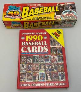 lot 236 image: Misc. TOPPS 1991 Box Set Baseball Trading Cards & Book