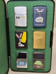 lot 15 image: ZIP Light Case with 6 ZIP Lighters Collection