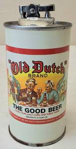 lot 19 image: Collectors Lighter  1966 Old Dutch Brand Beer Can specifically a The Good Beer Lighter
