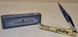 lot 30 image: Rough Rider   Large Leg Knife with phrase  ALWAYS READY on the blade