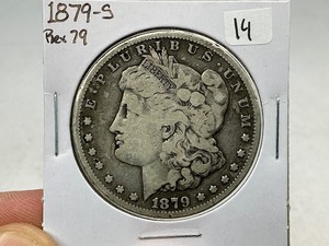 lot 14 image: 1879-S Rev 79 Morgan Silver Dollar