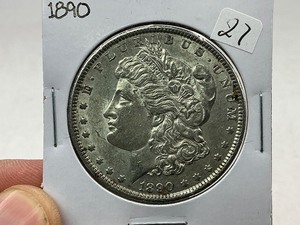 lot 27 image: 1890 Morgan Silver Dollar
