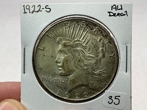 lot 35 image: 1922-S Peace Silver Dollar