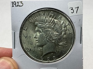 lot 37 image: 1923 Peace Silver Dollar