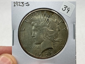 lot 39 image: 1923-S Peace Silver Dollar