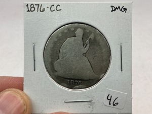 lot 46 image: 1876-CC Seated Silver Half Dollar