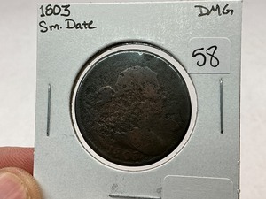 lot 58 image: 1803 SM. Date Large Cent