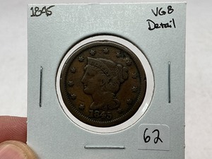 lot 62 image: 1845 Large Cent