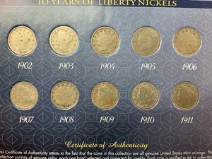 lot 64 image: 10pc Liberty Nickel Collection